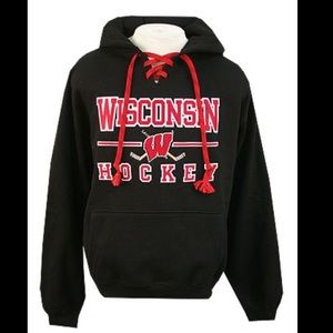 Signature Wisconsin Hockey Lace Tie Hoodie